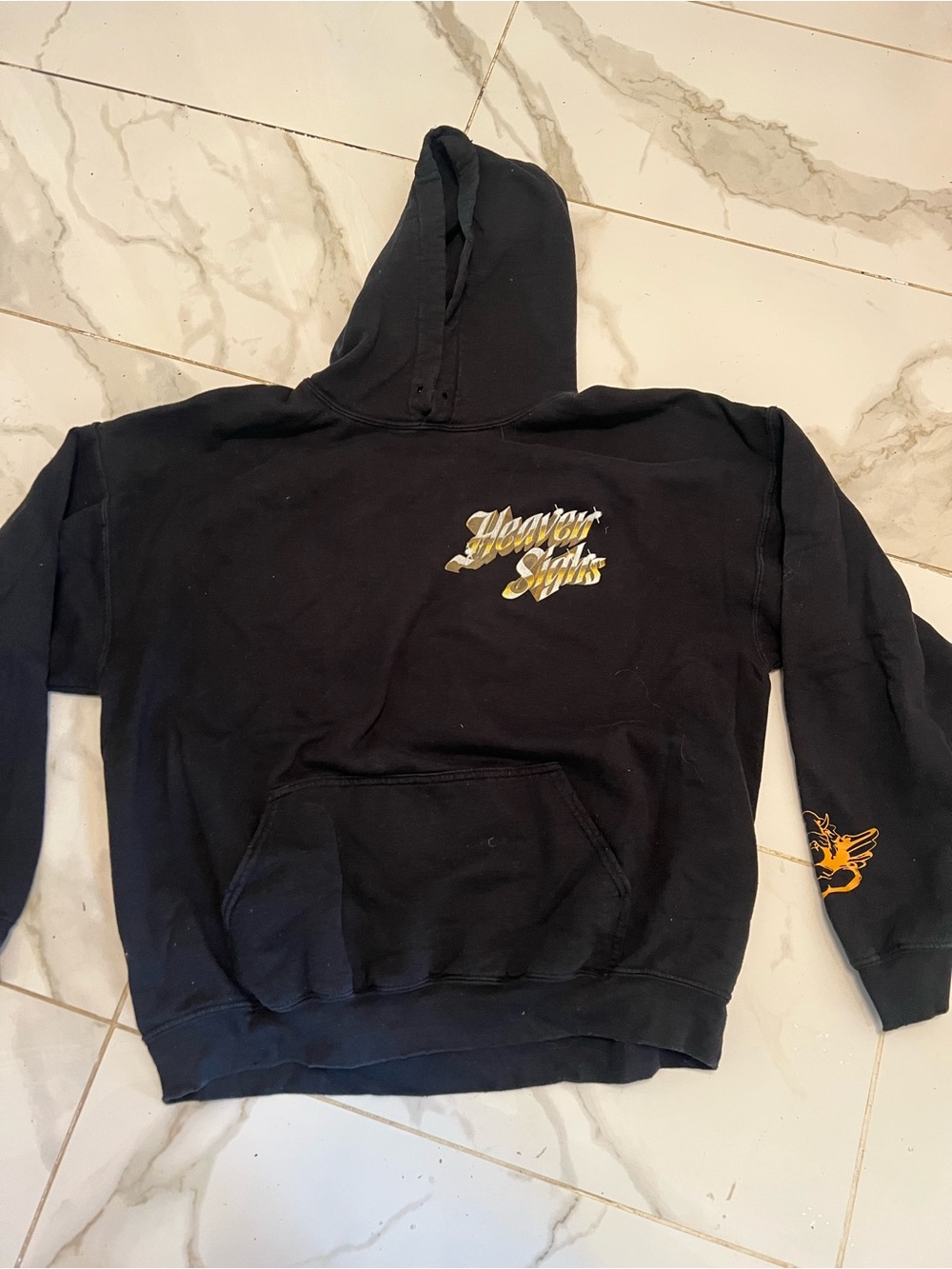 Boys Lie Black Hoodie with White Angel Print